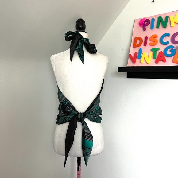 ‼️END OF SUMMER SALE ‼️ Y2K/2000's Preppy Style  Satin Halter Top - Picture 5 of 5